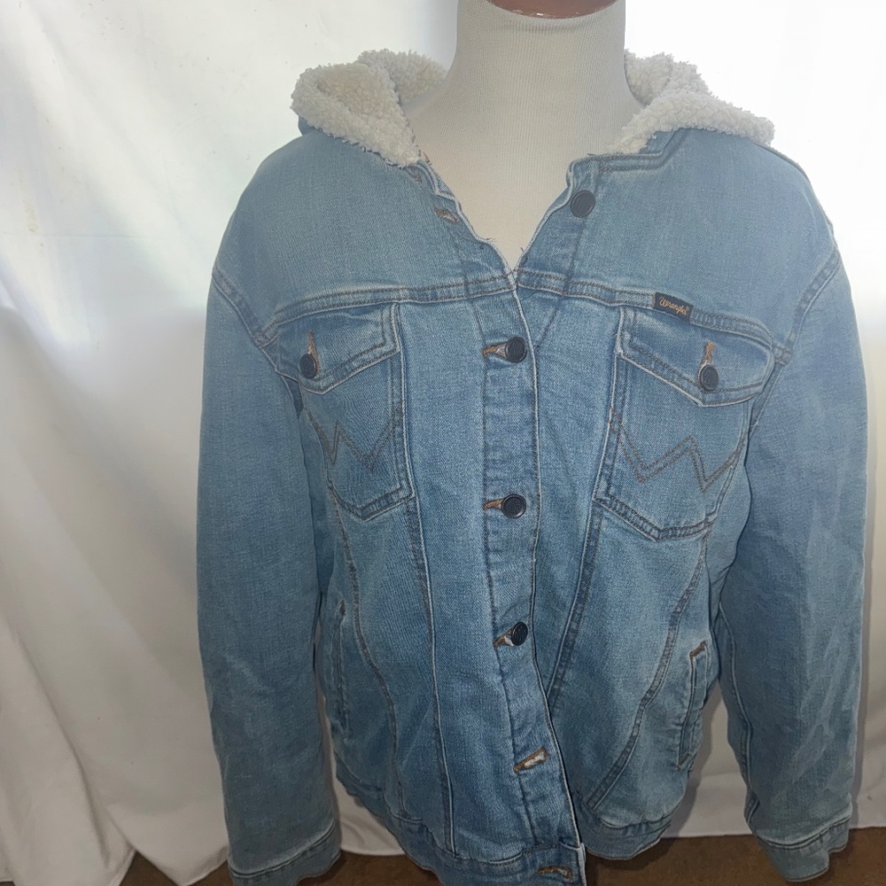 Wrangler Sherpa Hooded Denim Jacket Women's XXL